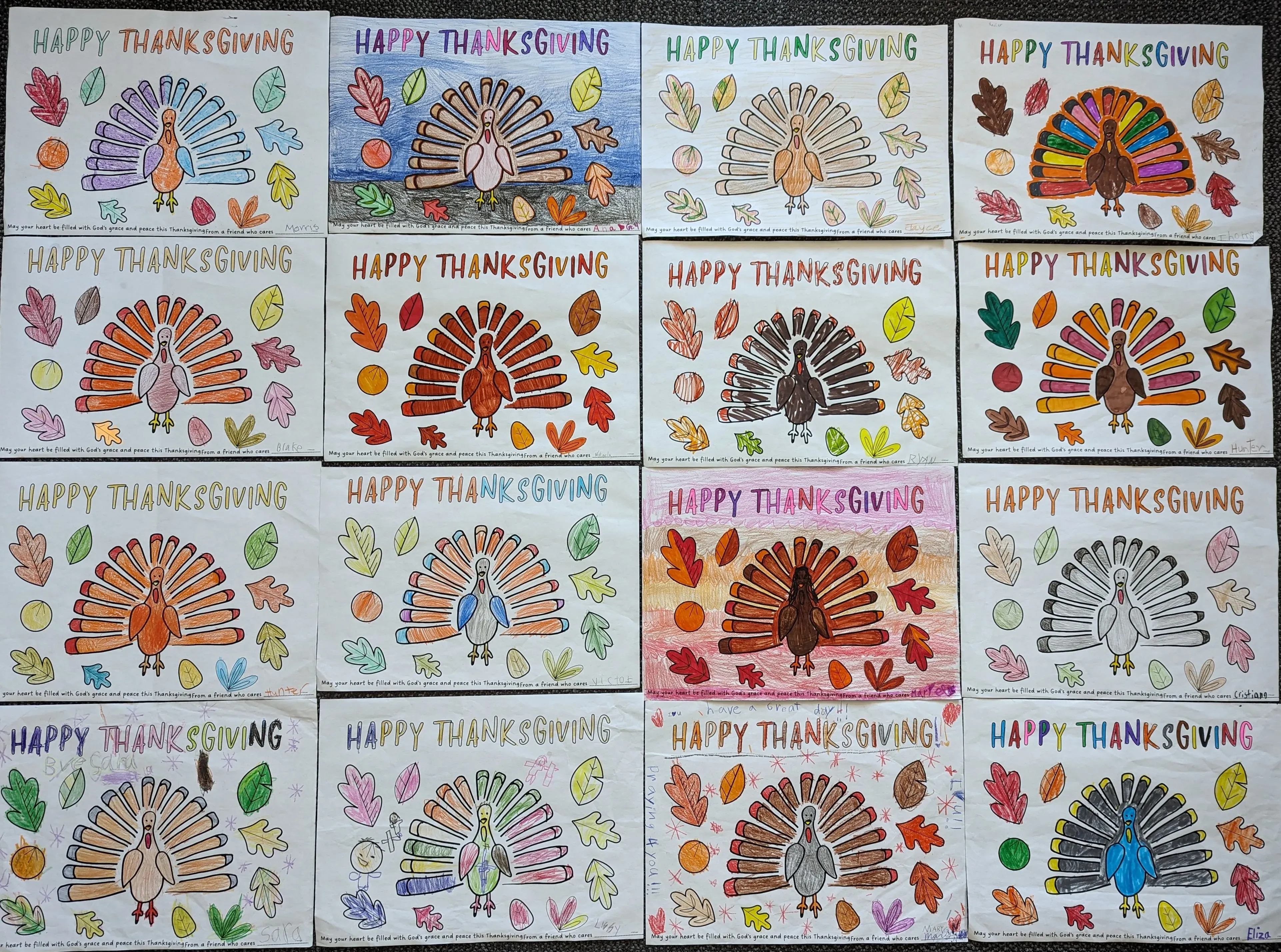 Thanksgiving placemat drawings